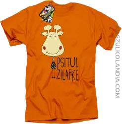 PSITUL ZILAFKE przytul żyrafkę - Koszulka Męska - Pomarańczowy