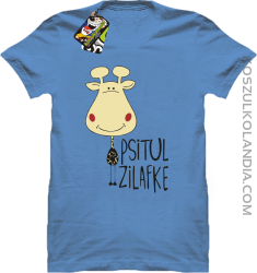 PSITUL ZILAFKE przytul żyrafkę - Koszulka Męska -  Błękitny