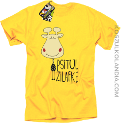 PSITUL ZILAFKE przytul żyrafkę - Koszulka Męska - Żółty