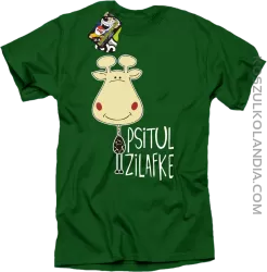 PSITUL ZILAFKE przytul żyrafkę - Koszulka Męska - Zielony