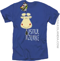 PSITUL ZILAFKE przytul żyrafkę - Koszulka Męska - Niebieski