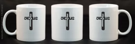 JEZUS w Krzyżu Symbol Vector - Kubek Ceramiczny