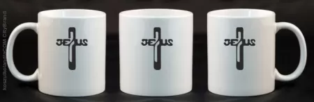 JEZUS w Krzyżu Symbol Vector - Kubek Ceramiczny