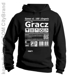 Gracz GAMER - bluza z kapturem męska czarna