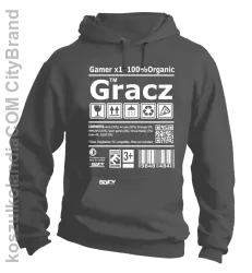 Gracz GAMER - bluza z kapturem męska szara