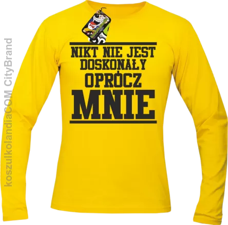 Nikt nie jest doskonały oprócz mnie - Longsleeve męski żółty 