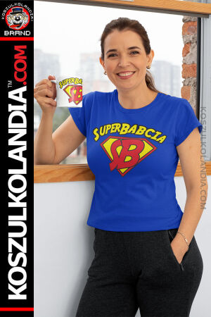 Super Babcia SYMBOL Znak - ZESTAW koszulka damska + kubek na kawę z nadrukiem