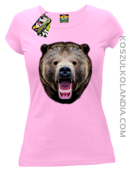 Miś Grizzly Real Foto - Koszulka Damska - Jasny Roż