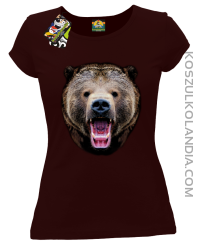 Miś Grizzly Real Foto - Koszulka Damska - Brązowy