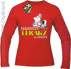 Najlepszy lekarz w okolicy - Longsleeve męski czerwony 