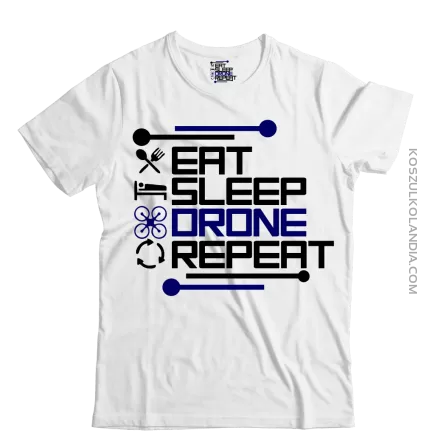 Eat Sleep Drone Repeat - koszulka męska 2