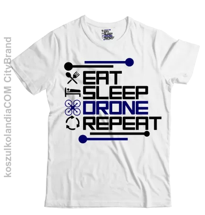 Eat Sleep Drone Repeat - koszulka męska 2