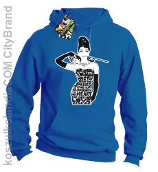 Audrey Hepburn RETRO-ART - Bluza męska z kapturem niebieska 