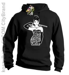 Audrey Hepburn RETRO-ART - Bluza męska z kapturem czarna 