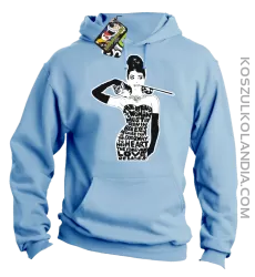 Audrey Hepburn RETRO-ART - Bluza męska z kapturem błękitna 
