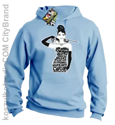 Audrey Hepburn RETRO-ART - Bluza męska z kapturem błękitna 