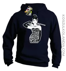 Audrey Hepburn RETRO-ART - Bluza męska z kapturem granat 