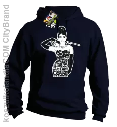 Audrey Hepburn RETRO-ART - Bluza męska z kapturem granat 