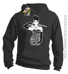Audrey Hepburn RETRO-ART - Bluza męska z kapturem szara 
