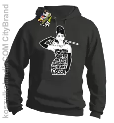 Audrey Hepburn RETRO-ART - Bluza męska z kapturem szara 