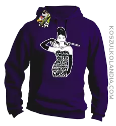 Audrey Hepburn RETRO-ART - Bluza męska z kapturem fiolet 