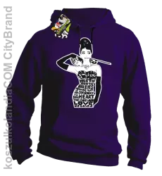 Audrey Hepburn RETRO-ART - Bluza męska z kapturem fiolet 