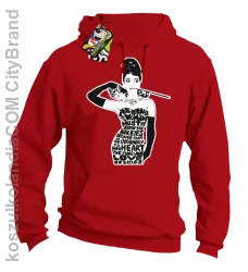 Audrey Hepburn RETRO-ART - Bluza męska z kapturem czerwona 
