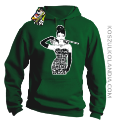 Audrey Hepburn RETRO-ART - Bluza męska z kapturem zielona 