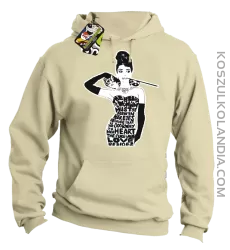 Audrey Hepburn RETRO-ART - Bluza męska z kapturem beżowa 