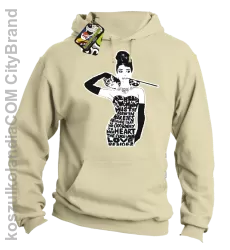 Audrey Hepburn RETRO-ART - Bluza męska z kapturem beżowa 