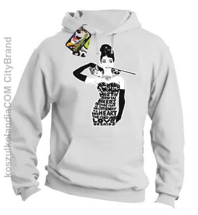 Audrey Hepburn RETRO-ART - Bluza męska z kapturem biała 