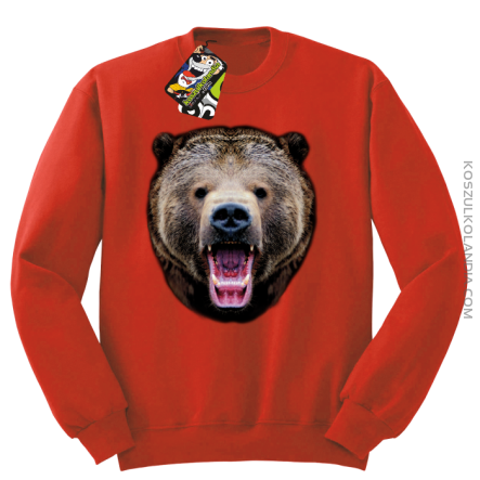 Miś Grizzly Real Foto - Bluza STANDARD - Czerwony