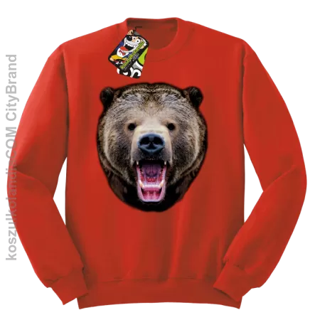 Miś Grizzly Real Foto - Bluza STANDARD - Czerwony