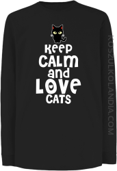 Keep calm and Love Cats Czarny Kot Filuś - Longsleeve dziecięcy czarny 