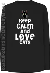 Keep calm and Love Cats Czarny Kot Filuś - Longsleeve dziecięcy czarny 