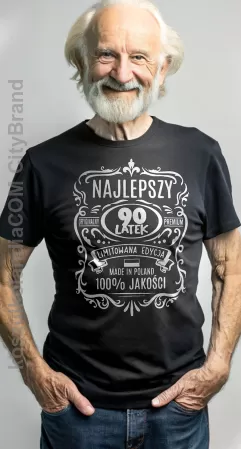 Najlepszy 90-latek Oryginalny Premium Limitowana Edycja Made in Poland 100% jakości  - urodzinowa koszulka męska