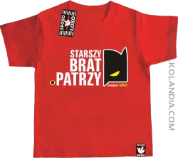 STARSZY BRAT PATRZY - Koszulka dziecięca czerwona 