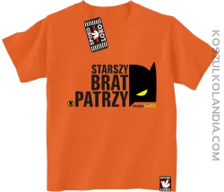STARSZY BRAT PATRZY - Koszulka dziecięca pomarańcz 