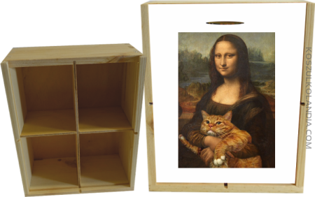 Mona Lisa z kotem - Skrzyneczka ozdobna