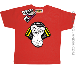 Music Monkey - koszulka dziecięca - czerwony