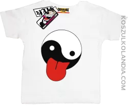 Jęzor równowagi psychicznej - zabawna koszulka dla dziecka - biały