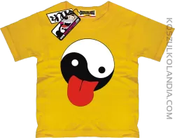 Jęzor równowagi psychicznej - zabawna koszulka dla dziecka - żółty