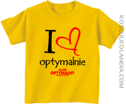 I Love Optymalnie Standard - koszulka dziecięca żółta