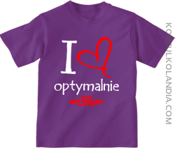 I Love Optymalnie Standard - koszulka dziecięca fioletowa