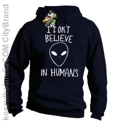 Cosmic Face I dont believe in humans - Bluza męska z kapturem granatowa 