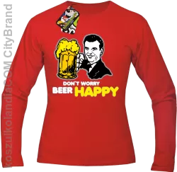 DON'T WORRY BEER HAPPY - Longsleeve męski red