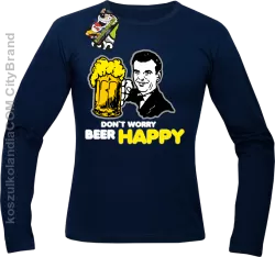 DON'T WORRY BEER HAPPY - Longsleeve męski granat