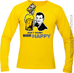 DON'T WORRY BEER HAPPY - Longsleeve męski żółty