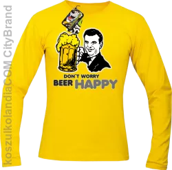 DON'T WORRY BEER HAPPY - Longsleeve męski żółty