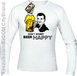 DON'T WORRY BEER HAPPY - Longsleeve męski biała